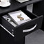 Home Source Cambridge 1 Drawer Computer Office Desk with Storage Black