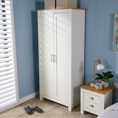 Home Source Camden 2 Door Bedroom Wardrobe Storage Unit White
