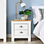 Home Source Camden 2 Drawer Bedroom Bedside Table Storage Unit White