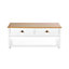 Home Source Camden 2 Drawer Storage Coffee Table White