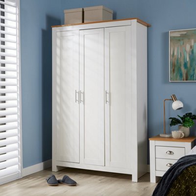 Home Source Camden 3 Door Bedroom Wardrobe Storage Unit White