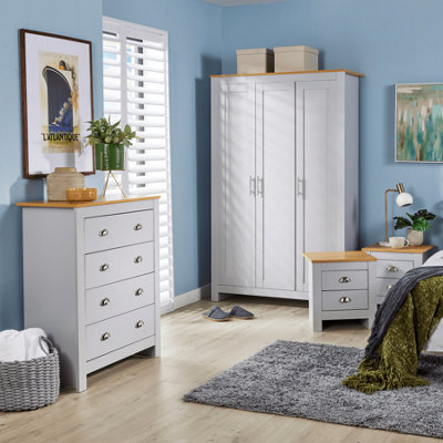 Home Source Camden 4 Piece Bedroom Furniture Set Grey DIY at B&Q