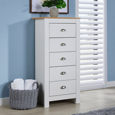 Home Source Camden 5 Drawer Chest White