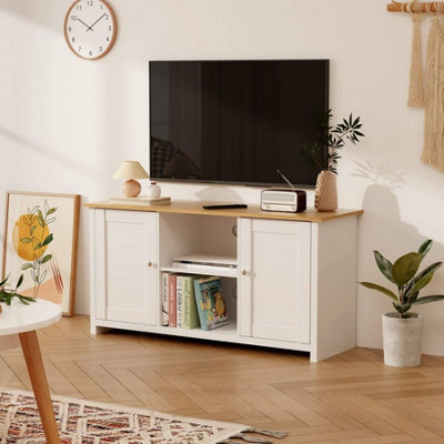 Home Source Camden Large TV Unit White | DIY at B&Q