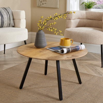 Home Source Caribou Mango Wood Natural Top Coffee Table