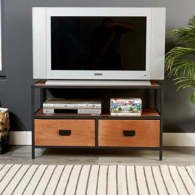 Home Source Cayman 2 Drawer Compact TV Stand Unit