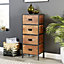 Home Source Cayman 4 Drawer Narrow Chest Natural