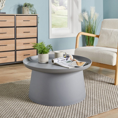 Home Source Christian Circular Large Grey Coffee Side Table