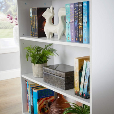 Home Source Clara 6-Tier Deep Storage Bookcase White