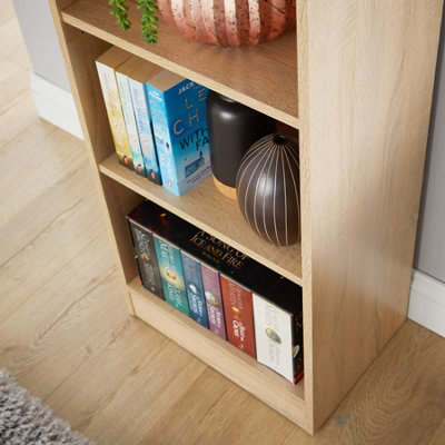 Home Source Clara 6-Tier Narrow Storage Bookcase Oak