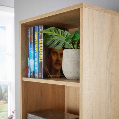 Home Source Clara 6-Tier Narrow Storage Bookcase Oak