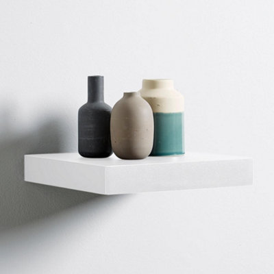 Home Source Cloud 23.5cm Floating Storage Shelf White DIY at B&Q