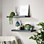Home Source Cloud Pair of 60cm Floating Wall Shelves Grey