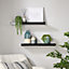 Home Source Cloud Pair of 60cm Gloss Floating Wall Shelves Black
