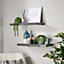Home Source Cloud Pair of 60cm Gloss Floating Wall Shelves Grey