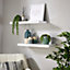 Home Source Cloud Pair of 60cm Gloss Floating Wall Shelves White