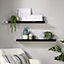 Home Source Cloud Pair of 80cm Gloss Floating Wall Shelves Black