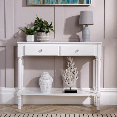 White 2 deals drawer console table