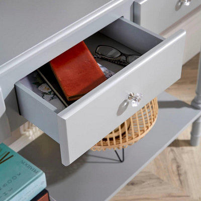 Home Source Como 3 Drawer Hallway Console Table Grey