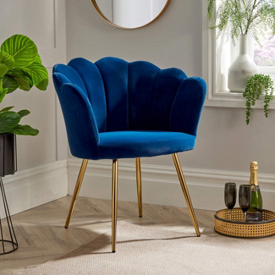 Blue scalloped deals chair