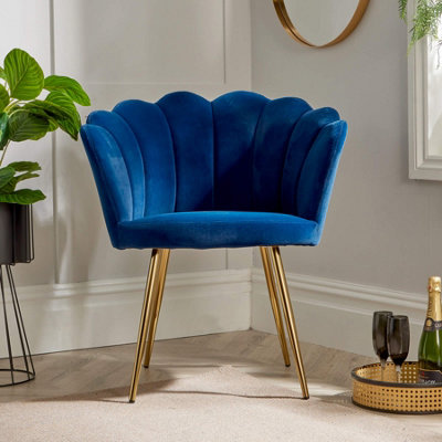 Navy blue chair with best sale gold legs