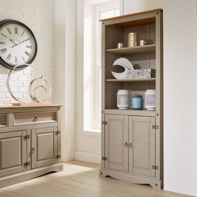 Home Source Corona 3 Shelves 1 Cupboard Bookcase Display Storage Unit