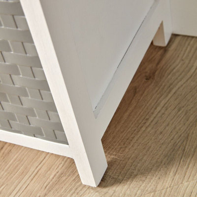 Home Source Crystal 5 Drawer Narrow Storage Chest White Grey