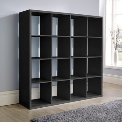 Home Source Cube Plus 16 Storage Shelving Unit Black