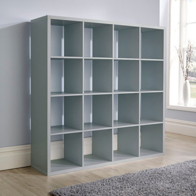 Home Source Cube Plus 16 Storage Shelving Unit Grey