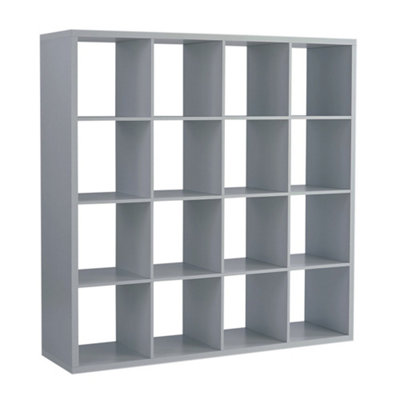 Home Source Cube Plus 16 Storage Shelving Unit Grey