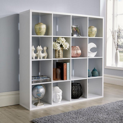 Home Source Cube Plus 16 Storage Shelving Unit White