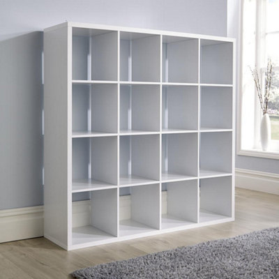 Home Source Cube Plus 16 Storage Shelving Unit White