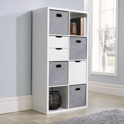 Home Source Cube Plus 2X4 Tall Storage Unit Base White