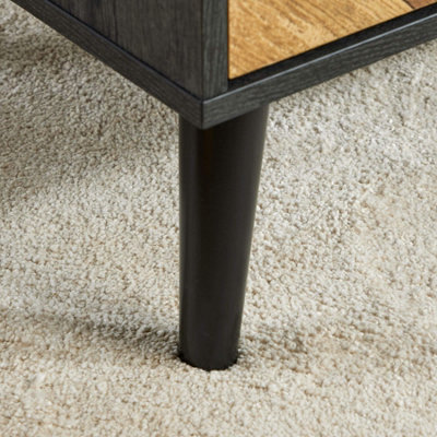 Home Source Dallas Black Frame 1 Drawer Open Storage Coffee Table Unit