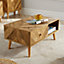 Home Source Dallas Natural 1 Drawer Open Storage Coffee Table Unit