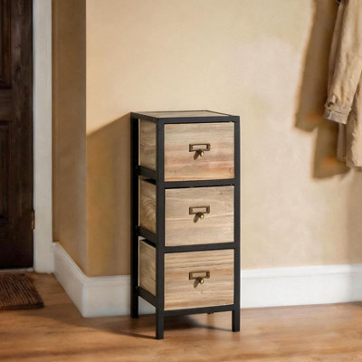Home Source Derwent Fully Assembled Solid Wood 3 Drawer Chest of ...