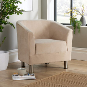 Home Source Dorothy Velvet Tub Chair Putty