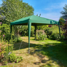 Home Source Easy Up Garden Outdoor 3m Gazebo Green