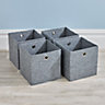Home Source Fabric Cube Storage Box 4 Pack Felt Grey