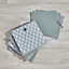 Home Source Fabric Cube Storage Box 4 Pack Pattern Grey