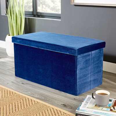 Dark blue ottoman on sale with storage