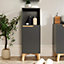 Home Source Florence 1 Door Bathroom Floor Cabinet Storage Unit Grey