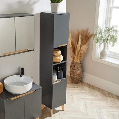 Tall Bathroom Storage Cabinet Unit