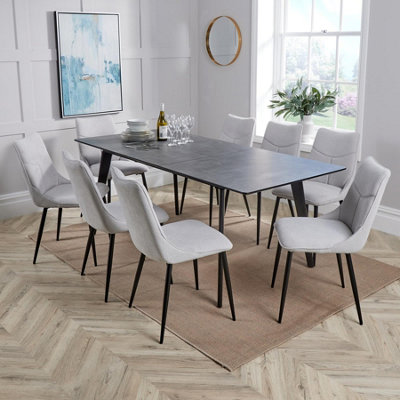 Home Source Florian Table and 8 Odette Chair Set