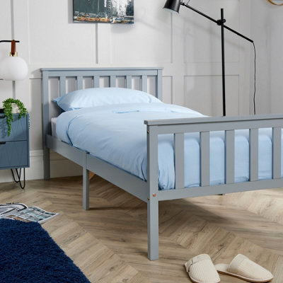 Home Source Florida 3FT Single Wooden Bed Frame Grey