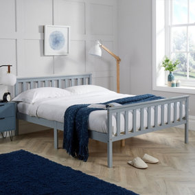 Home Source Florida 4FT6 Double Wooden Bed Frame Grey
