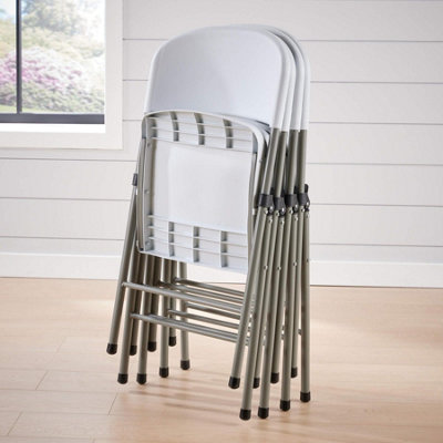 Home Source Folding Chair Set of 4 White