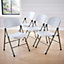 Home Source Folding Chair Set of 4 White