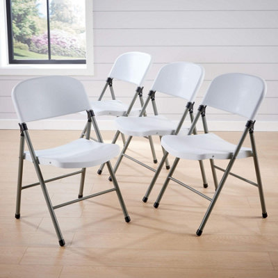 White plastic folding clearance chairs