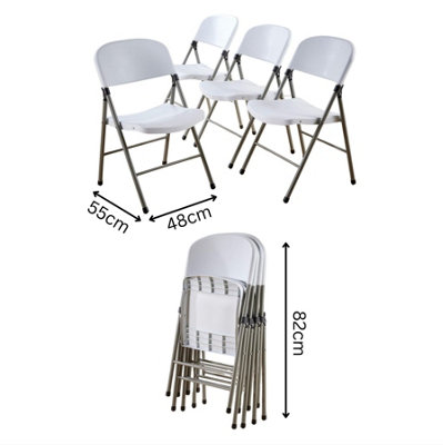 Home Source Folding Chair Set of 4 White DIY at B Q